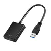 Black USB 3.0 to HDMI adapter cable with a flexible black wire and a USB-C connector.