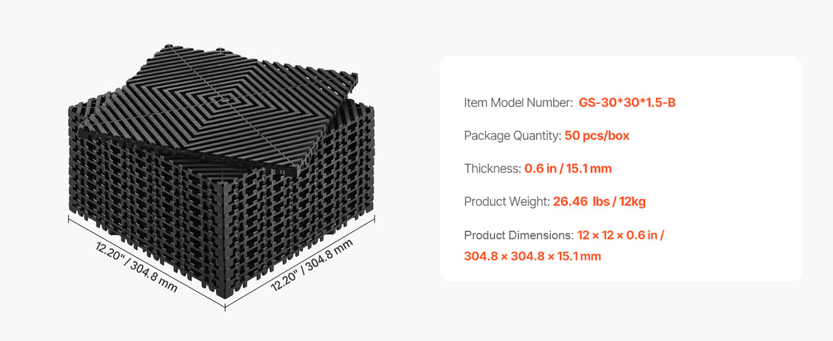 Interlocking Drainage Floor Tiles with Anti-Slip Surface