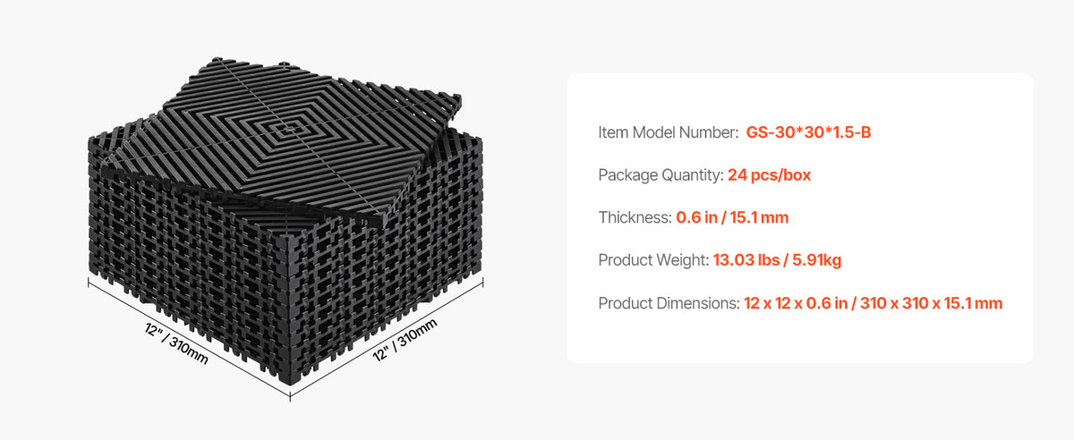 Interlocking Drainage Floor Tiles with Anti-Slip Surface