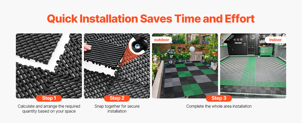Interlocking Drainage Floor Tiles with Anti-Slip Surface