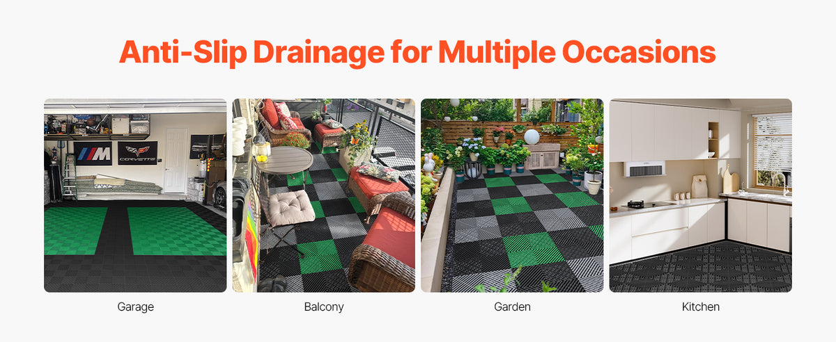 Interlocking Drainage Floor Tiles with Anti-Slip Surface