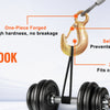 A close-up of a solid anti-detachment hook attached to a barbell, demonstrating its high hardness and self-locking security l
