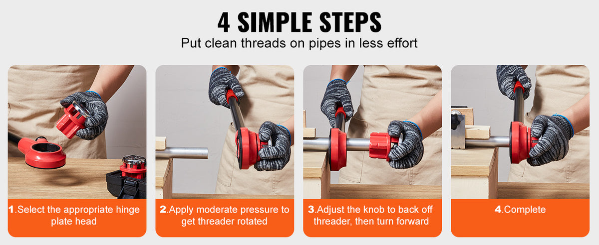 3-Piece Manual Ratchet Pipe Threader Kit with Carrying Case