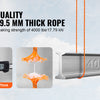 High-quality 3/8 in 9.5 mm thick rope with a 4000 lbs breaking strength displayed against a cloudy sky.