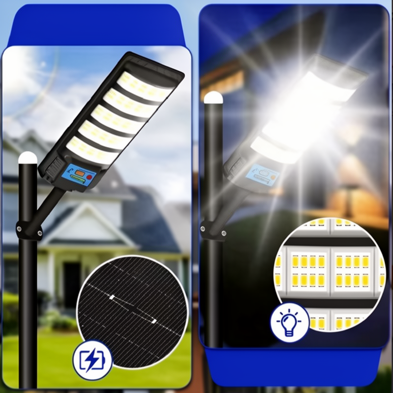 Solar-Powered LED Flood Light with Motion Sensor and Remote Control