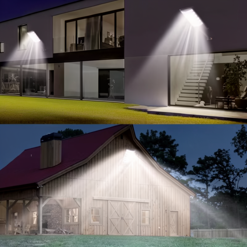 Solar-Powered LED Flood Light with Motion Sensor and Remote Control