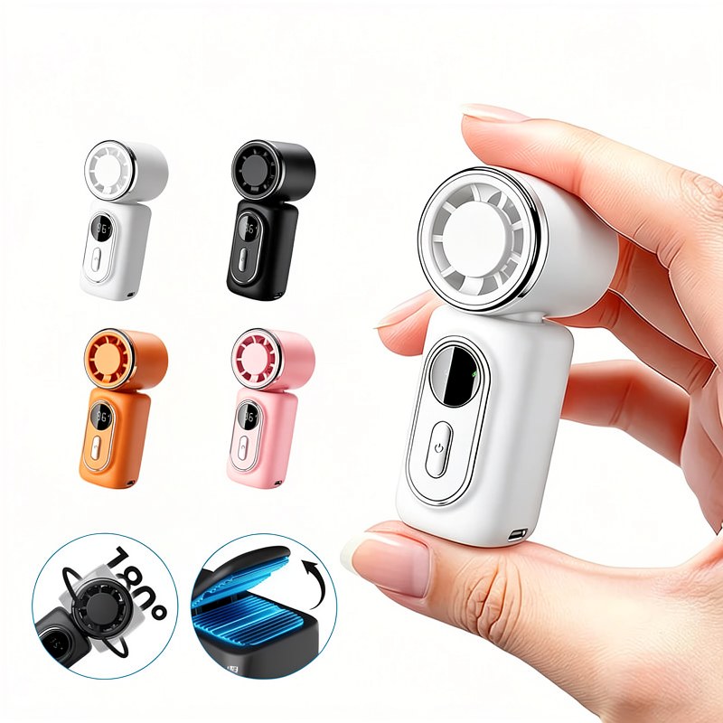 Portable Rechargeable Clip-On Fan with LED Display