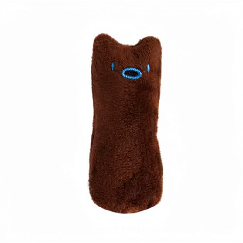 Interactive Catnip Plush Cat Toy with Thumb Bite Design