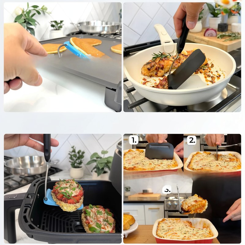 Adjustable-Angle Silicone Spatula Turner