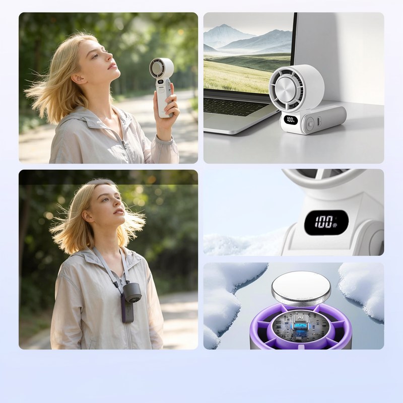 Faltbarer USB-Handventilator mit 3600 mAh Akku