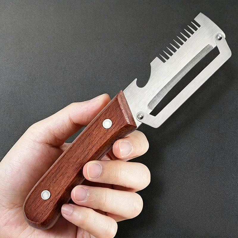 Wooden-Handle Multi-Function Kitchen Peeler