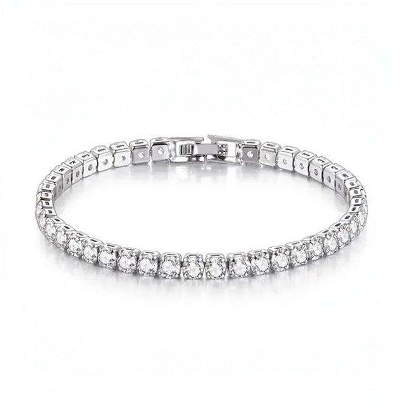 Elegant 925 Sterling Silver Tennis Bracelet with Cubic Zirconia