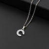 Initial Letter Pendant Necklace with Stainless Steel Chain
