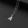 Initial Letter Pendant Necklace with Stainless Steel Chain