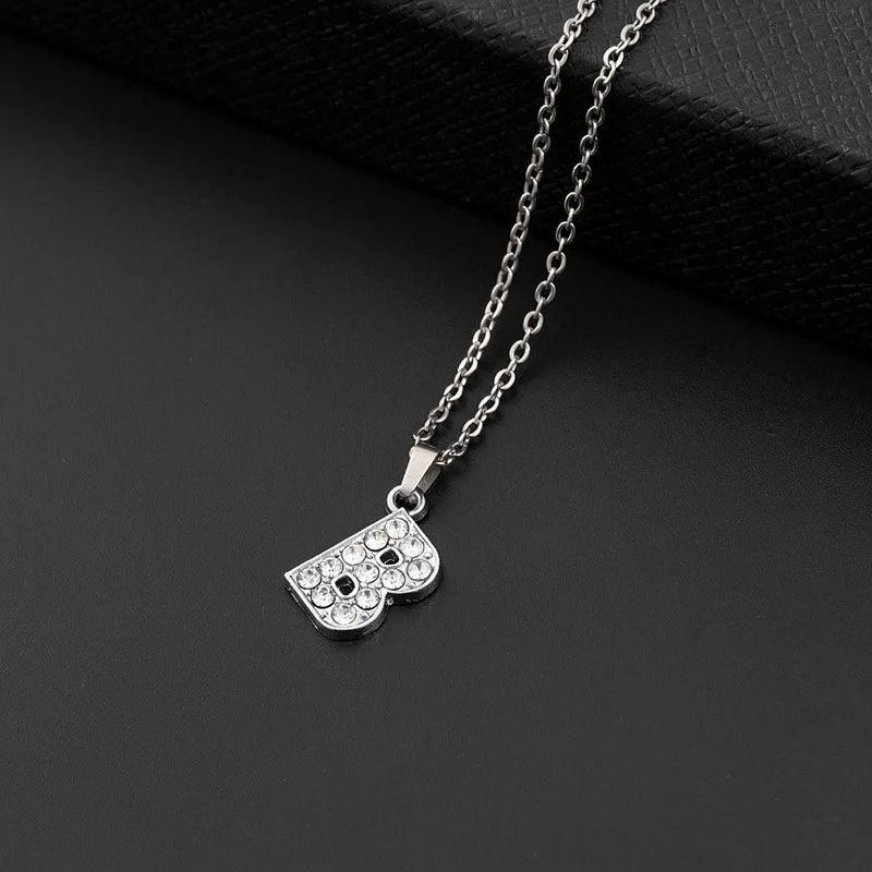 Initial Letter Pendant Necklace with Stainless Steel Chain