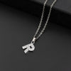 Initial Letter Pendant Necklace with Stainless Steel Chain