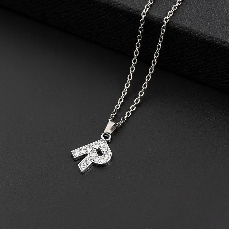 Initial Letter Pendant Necklace with Stainless Steel Chain
