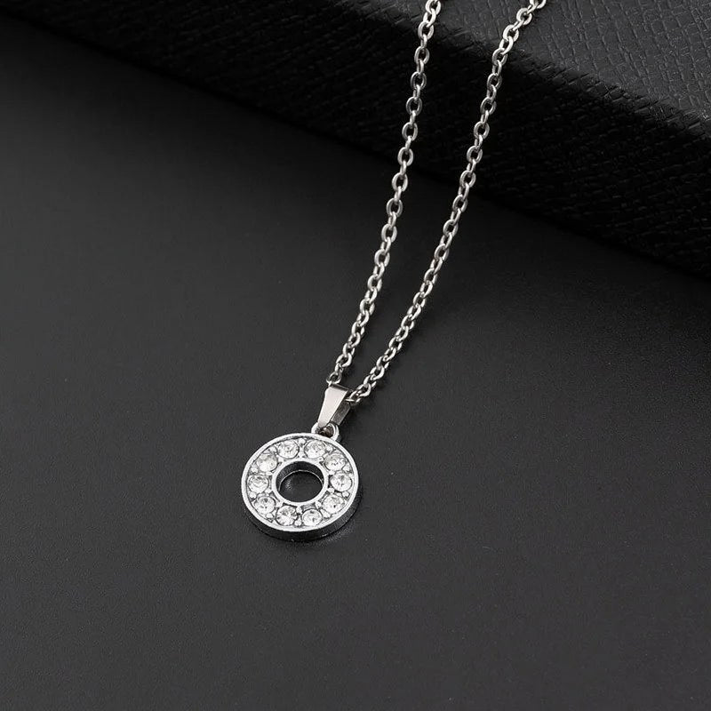 Initial Letter Pendant Necklace with Stainless Steel Chain
