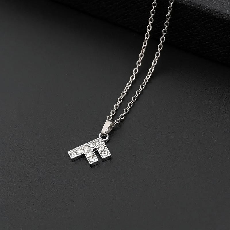 Initial Letter Pendant Necklace with Stainless Steel Chain