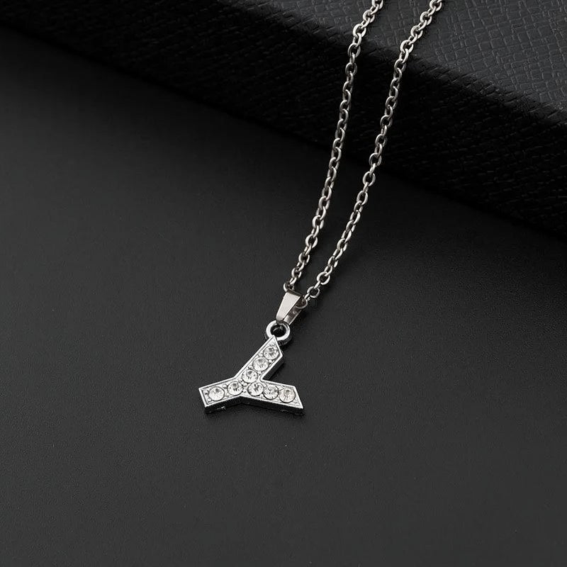 Initial Letter Pendant Necklace with Stainless Steel Chain