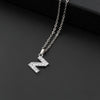 Initial Letter Pendant Necklace with Stainless Steel Chain