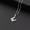 Initial Letter Pendant Necklace with Stainless Steel Chain