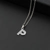 Initial Letter Pendant Necklace with Stainless Steel Chain
