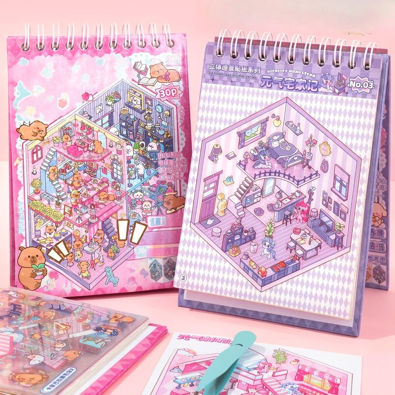 3D Miniature Scene Sticker Book