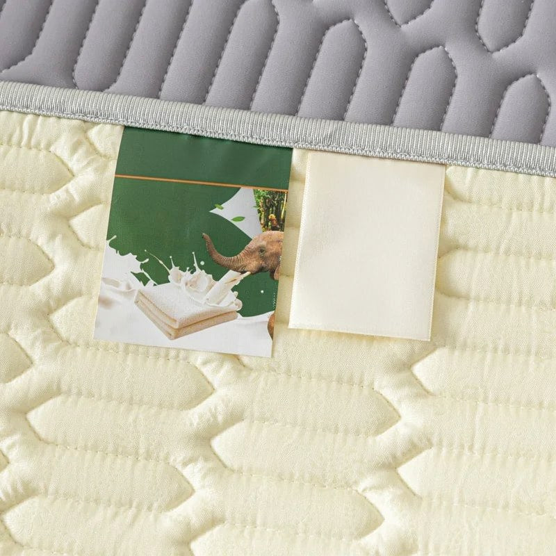 Cooling Ice Silk Bed Sheet Set with Latex Quilted Cover