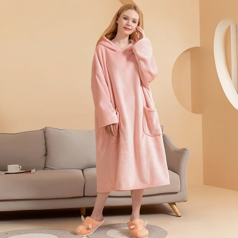 Men's Oversized Flannel Hooded Robe
