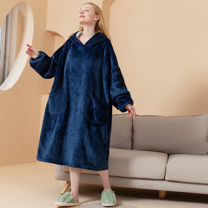 Men's Oversized Flannel Hooded Robe