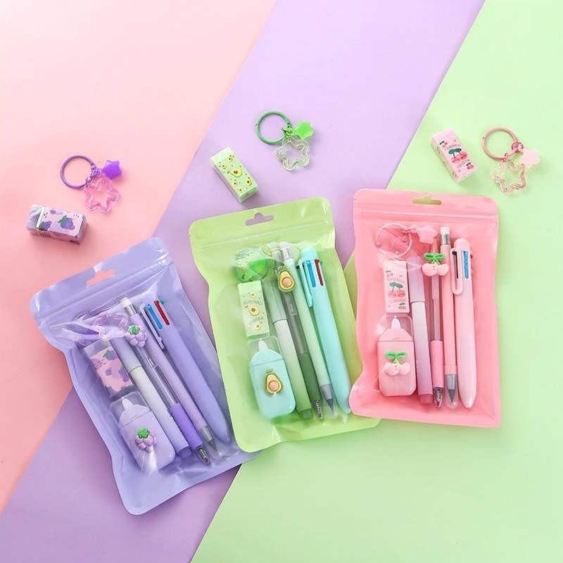 Fruit-Themed 7-Piece Stationery Set for Kids