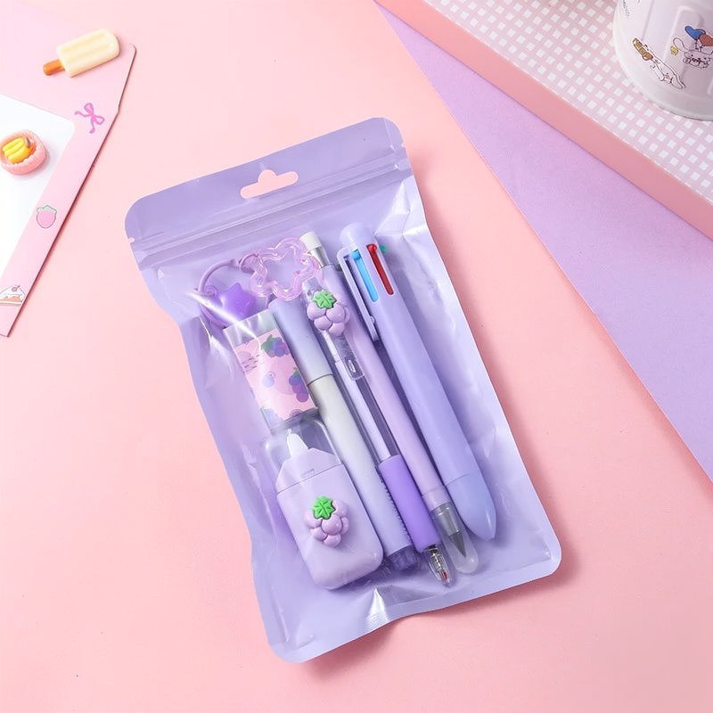 Fruit-Themed 7-Piece Stationery Set for Kids