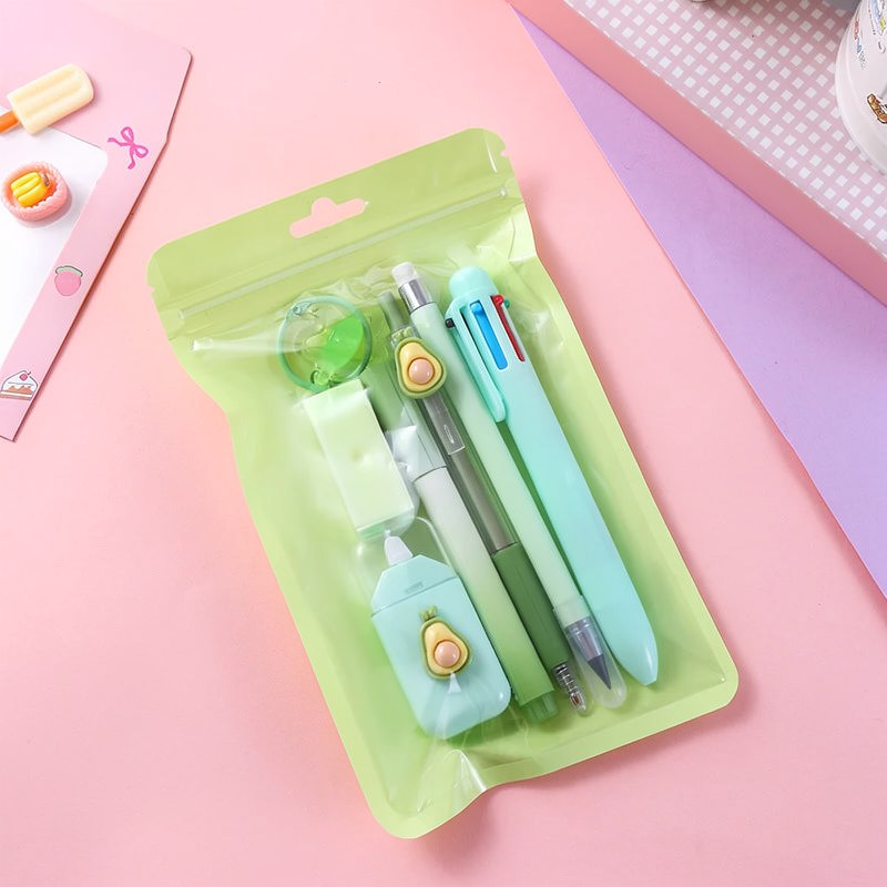 Fruit-Themed 7-Piece Stationery Set for Kids