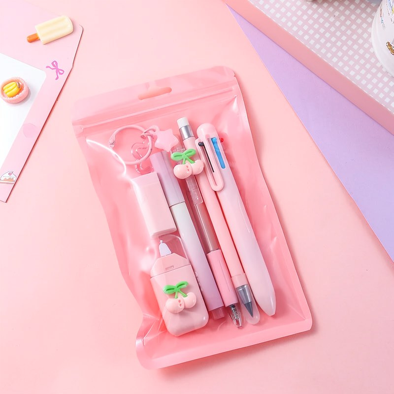 Fruit-Themed 7-Piece Stationery Set for Kids