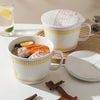 Ceramic Noodle Bowl with Lid and Handle