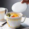 Ceramic Noodle Bowl with Lid and Handle