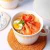 Ceramic Noodle Bowl with Lid and Handle