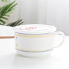 Ceramic Noodle Bowl with Lid and Handle