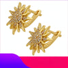 Sunflower Stud Earrings with CZ Crystals