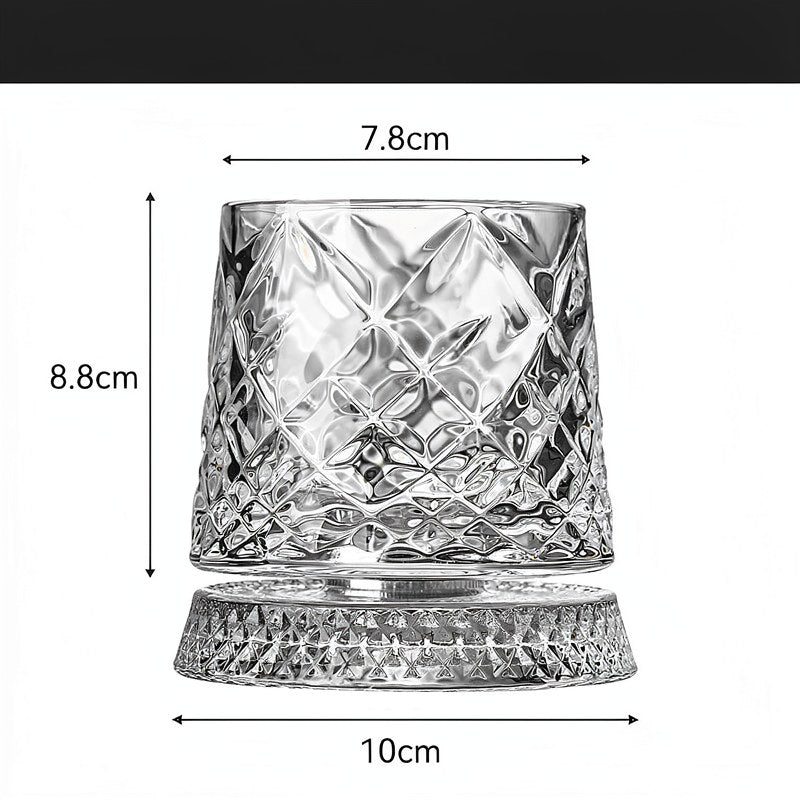Rotating Crystal Whiskey Glass