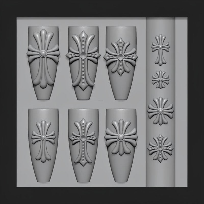 3D Silicone Nail Art Molds for DIY Manicure