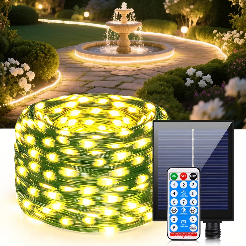 Solarbetriebene LED-Kerzenlichterkette mit Fernbedienung