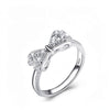 925 Sterling Silver Bowknot Ring with Cubic Zirconia