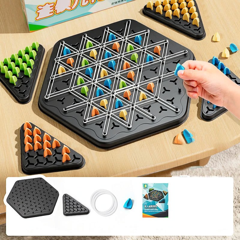 Triangle Chain Rubber Band Chess Puzzle