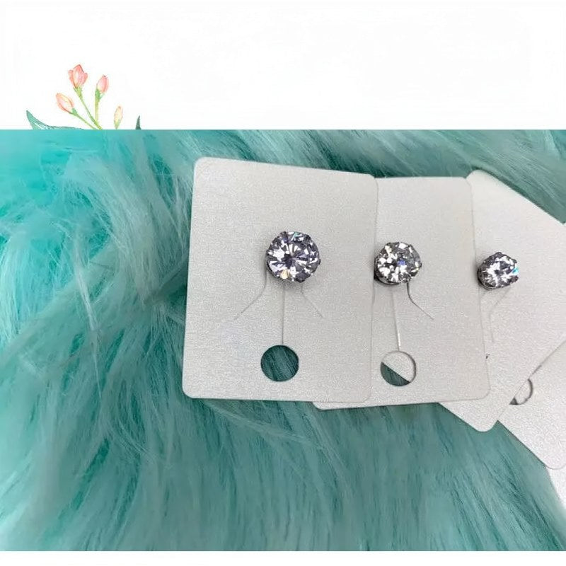 Strong Magnetic Non-Piercing Earrings with Cubic Zirconia