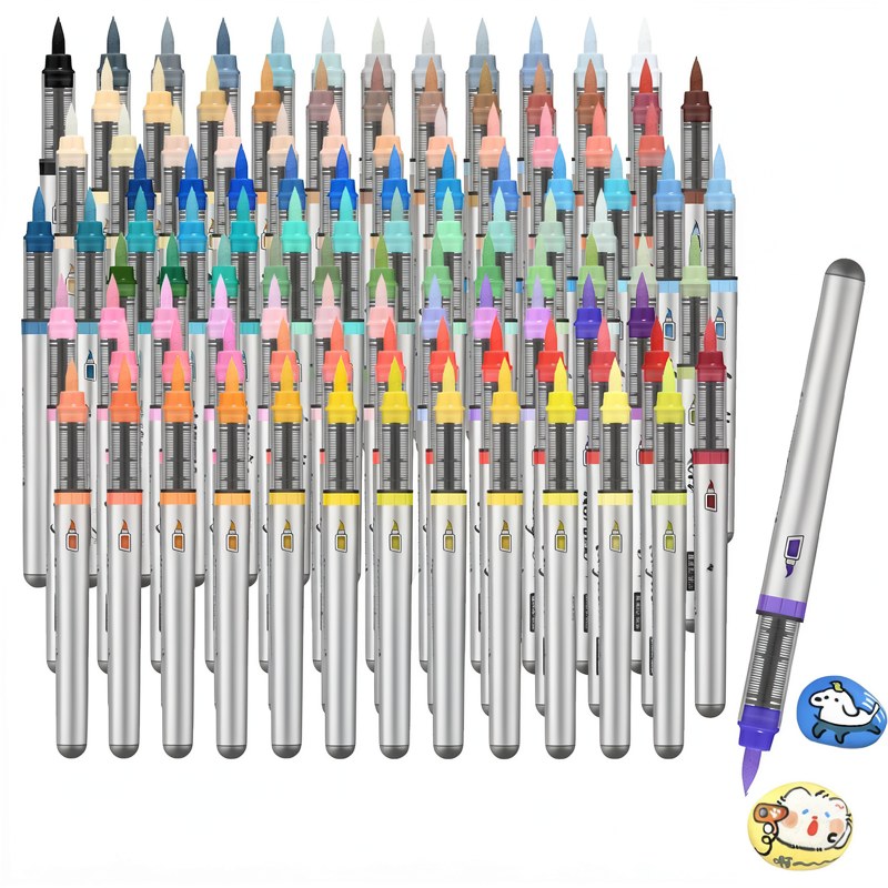 12-Piece Acrylic Paint Marker Set with Brush Tips