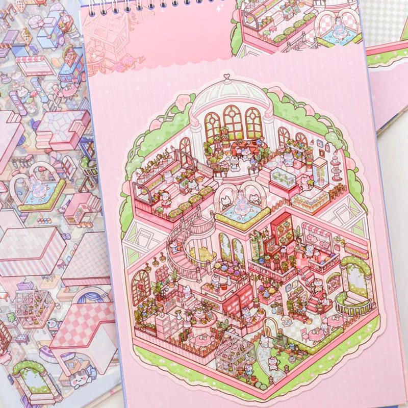 3D Miniature Scene Sticker Book