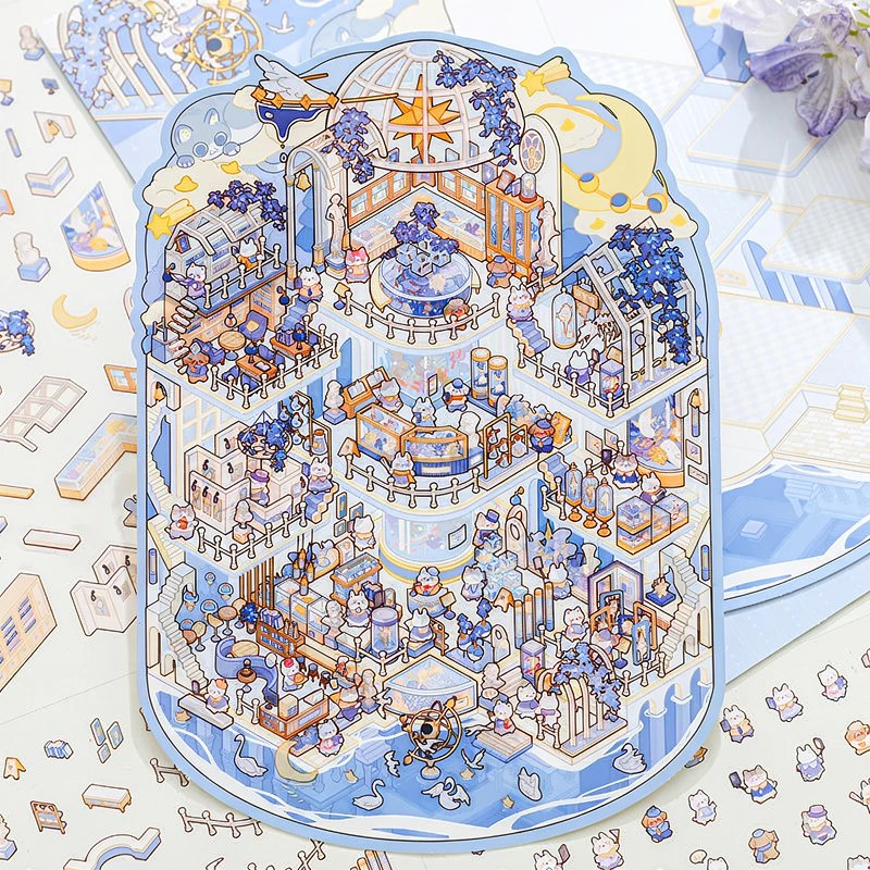 3D Miniature Scene Sticker Book