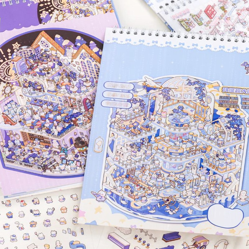 3D Miniature Scene Sticker Book